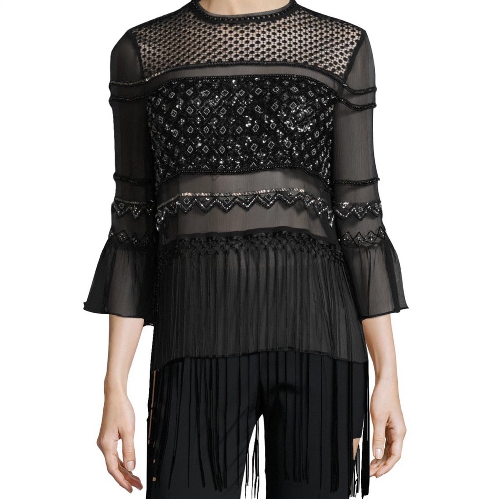 Elie Tahiti Aislin Fringe Top